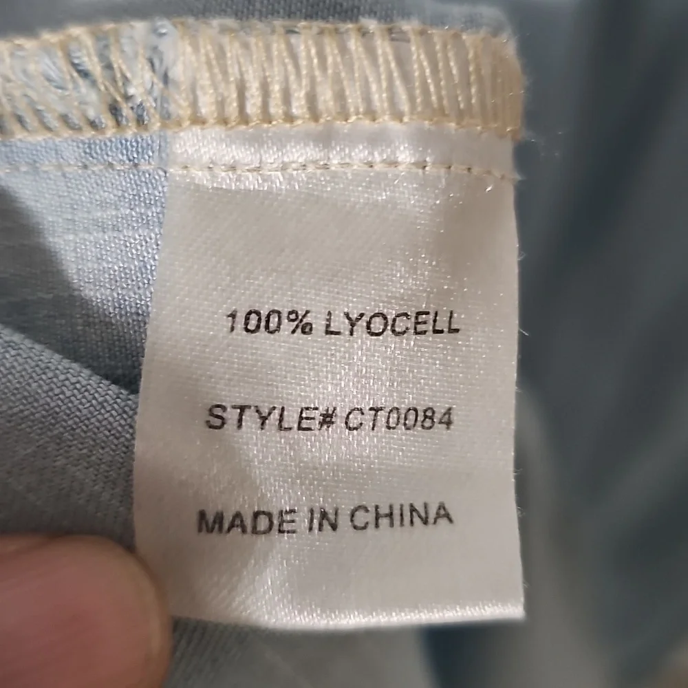 Light Blue Lace-Up Shirtdress - Picture 4 of 4